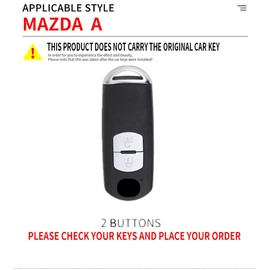 Happyit Zinc Alloy Car Key Covers for Mazda 2 3 5 6 Demio Atenza Axela CX-3 CX-5 CX-4 CX-7 CX-9 MX-5 360° Waterproof Protect (2 Buttons, Silver)