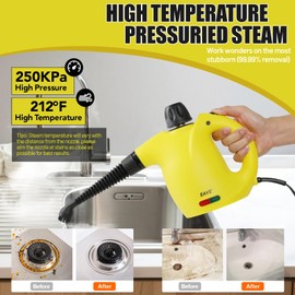 Handheld Steam Cleaner, Steamer for Cleaning, Portable Upholstery Steamer for Surface Cleaning, Hand Steam Cleaner for Furniture, Car Detailing, Home, Kitchen, Bathroom, Upholstery