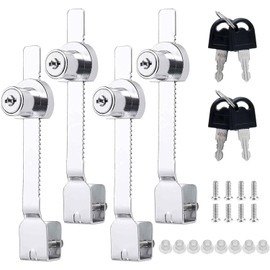 Rack Lock Display Cabinet Lock Terrarium Lock with Key Lower with Fixing Screw Ratchet Lock Glass Door Lock Pack of 4