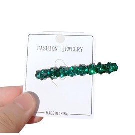 2 Pcs Green Shiny Rhinestone Diamond Hair Barrette Clip, Hair Pin, Duckbill Alligator Clip, Pin Hair Accessories for Women Girls