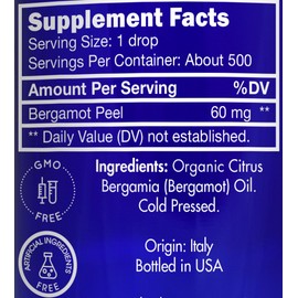 Organic, Bergamot Essential Oil, Food Grade, for Tea – 100% Pure, Bergamot Oil, by Zongle Therapeutics, 1 OZ