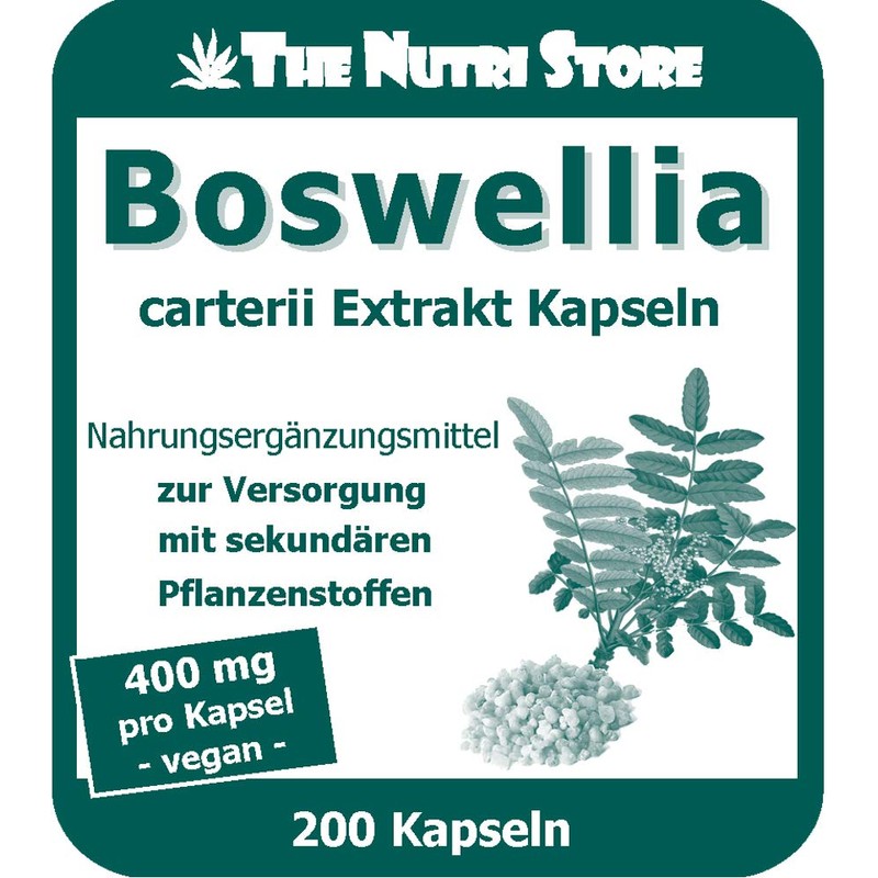 The Nutri Store Boswellia Carterii 400 mg Extract Capsules Pack