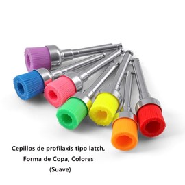 Cepillos Profilaxis Dental Tipo Copa Cerdas Nylon Suave 100pcs Colorido Vástago Cobre Antióxido Durable Adapta Diente Desmancha Alto Brillo Latch