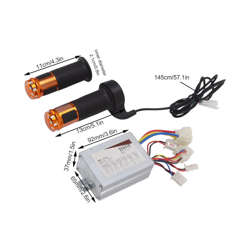 48V 800W Brushed Motor Controller with Yellow Grips Set Heat