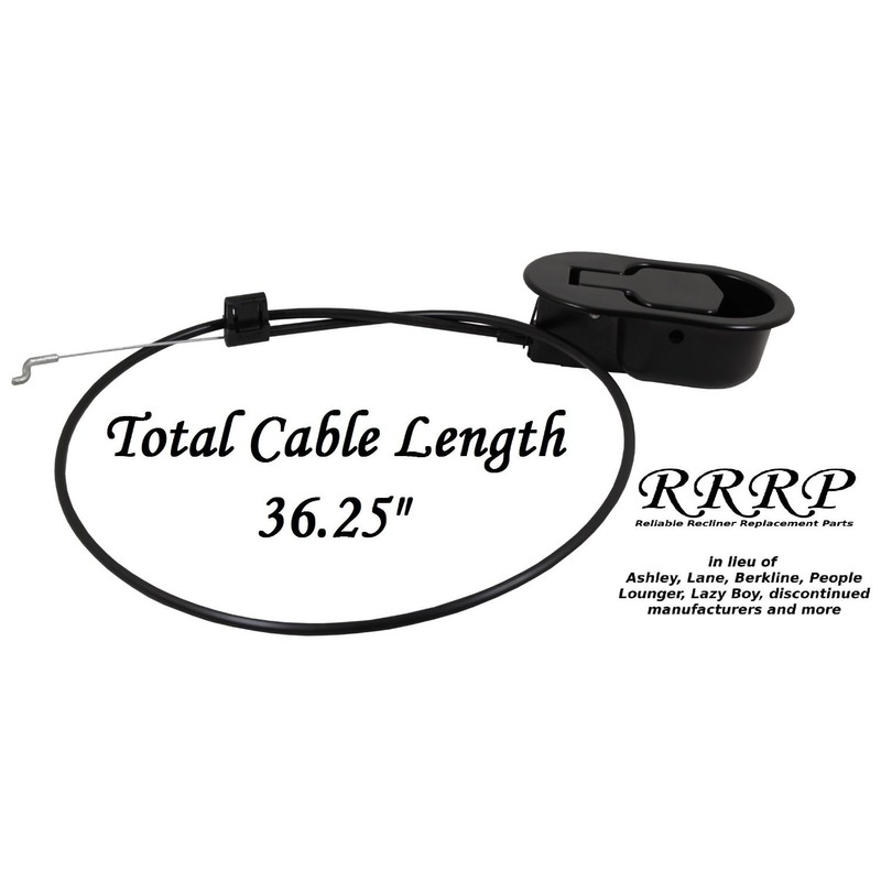 Aluminum Metal Pull Recliner Handle 4-3/8" by 2-5/8" with Cable