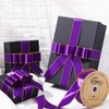 Lyrow 100 Yards Purple Satin Ribbon with Gold Edges 1.5