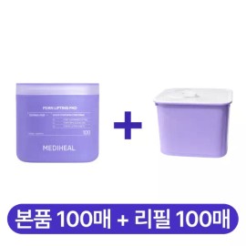 Mediheal 메디힐 PDRN 모공 탄력 더마 토너 패드 리프팅 본품 100매 +리필 100매 Mediheal PDRN Pore Elasticity Derma Toner Pad Lifting Original 100ea + Refill 100ea