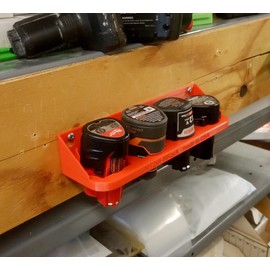 Made by Mitchell M12 Battery Holder for Milwaukee Makita Bosch RIDGID Mount Wall Rack 12V 4 Slot M12 BAT414 BL1014 USA PN M12x4-MRack