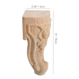 6 inch / 15cm Wooden Furniture Legs, La Vane Set of 4 European Style Solid Wood Carving Furniture Replacement Feet Decoration for Sofa Cabinet Wardrobe Table Loveseat