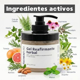 Gel Reafirmante Herbal, 400 g, Fórmula Natural con Mentol y Árnica para Celulitis, Sin Parabenos | Toxic free
