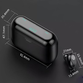 NTEK F9 TWS Wireless Earbuds – Bluetooth 5.0 In-Ear Headphones with Led Display, True Wireless Headset, Noise Cancelling Earphones, Hi-Fi Stereo Sound, Sports & Gaming Headset for All Devices