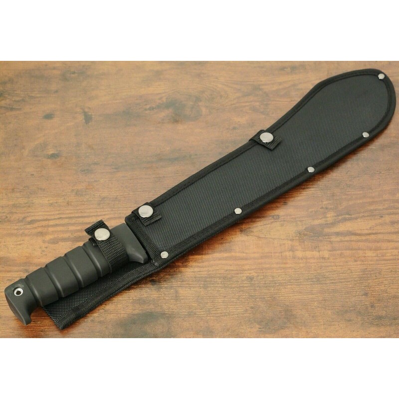 21” Machete Black Bolo 6mm Thick Heavy Duty Rubber Handle