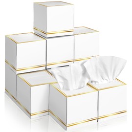 Fourluoo 12 Pack Facial Tissues Cube Boxes Face Box 600 Sheets 3 ply Soft Paper Square Tissues Bulk for Car Pocket Toilet Household Bedroom Family(White)