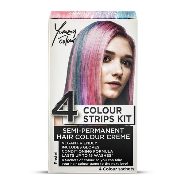 Stargazer Products Yummy Colour Pastel Semi-Permanent Hair Dye Strip Kit 4 Shades 40ml