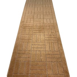 12 ft Long Non-Slip Brownish Beige Hallway Kitchen Runner Rug, 2'2" X 12' Washable Carpet Runner Rugs-Rubber Backed, Custom Size Floor Mat for Stairs Bedroom Bathroom Entryway