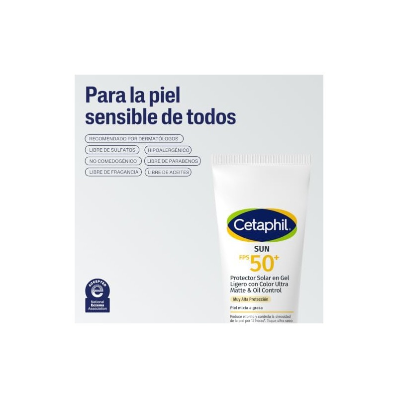 Cetaphil Sun FPS 50 Gel Ligero Ultra Matte Control Brillo