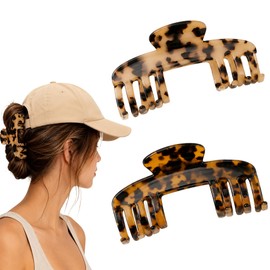 2 Pack Large Hat Hair Clips for Women, Acetate Claw Clips