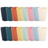AKOLAFE 16 Pack Coloured Plastic Cups 350ml Reusable Hard Plastic