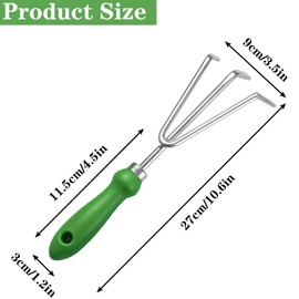 Garden Rake Tiller, Stainless Steel Claw Garden Tools with Ergonomic Handle, Bow Rake Garden Fork, Hand Rake Cultivator, Ideal for Gardening, Cultivation, Loosening Soil, Spreading Mulc