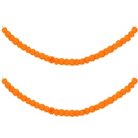 2pcs Artificial Marigold Flower Garland, Diwali Decorations for House, Marigold Garland Decorations, 5ft Artificial Marigold Flower for Parties, Weddings, Home Decoration, Diwali (Orange)
