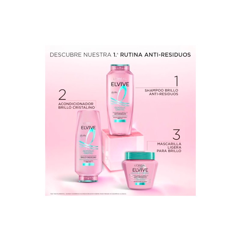 L'Oréal Paris Shampoo Elvive Glycolic Cristal con Glicina Anti Residuos