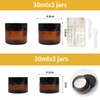 Cream jars for filling, glass bed, amber glass empty container,