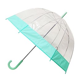 Clear Bubble Umbrellas Green Trim, Transparent Umbrella, Dome Shape Umbrella