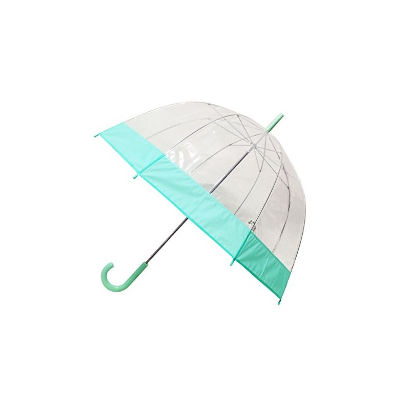 Clear Bubble Umbrellas Green Trim, Transparent Umbrella, Dome Shape Umbrella