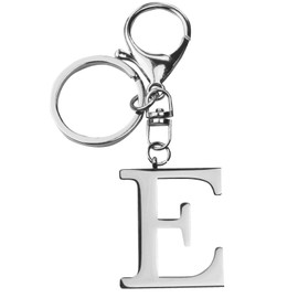ORUZA Letter Keyring Alphabet Initial Keychain, Metal Letter Key Ring for Women Men Handbag Wallet Purses Letter E