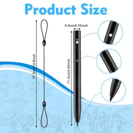 Grevosea 4 Pieces Replacement Stylus Drawing Pen, Drawing Tablet Pens Drawing Pad Pen for Kids with 4 Hanging Rope for Kids Drawing Pads Doodle Board Colorful Drawing Tablet Black