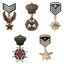 MEMOFYND 5 Medal Brooch, Retro Metal Medal, Clothing Ornaments, Clothing Accessories, Gift Medals