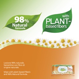 Babylino Sensitive Baby-Tücher mit sanftem Kamille-Duft, 98% natürliche Formel, die den pH-Wert der Haut wiederherstellt, 1 Packung mit Frischhalteverschluss, 54 Tücher