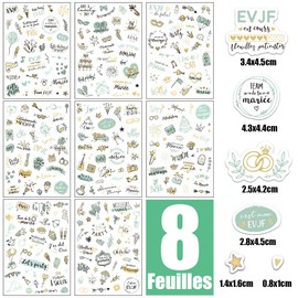 BOOMTOP Französich Sticker JGA Aufkleber Gästebuch Sticker Junggesellinnenabschied Deko Hochzeit Fotoalbum 300+ Motive