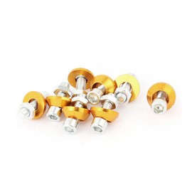 REPAIROCK Car Aluminum License Plate Frame Bolt Screws 6mm X 25mm Gold Tone 8pcs Auto Replacement Parts