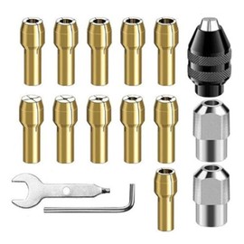 Parthan 16 Pcs Drill Chuck Collet Set, 0.5-3.2mm Replacement Accessory Suitable for Dre Mel, Chuck Compatible with Dre Mel M7x0.75mm