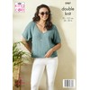 King Cole Ladies DK Knitting Pattern Scoop or V Neck