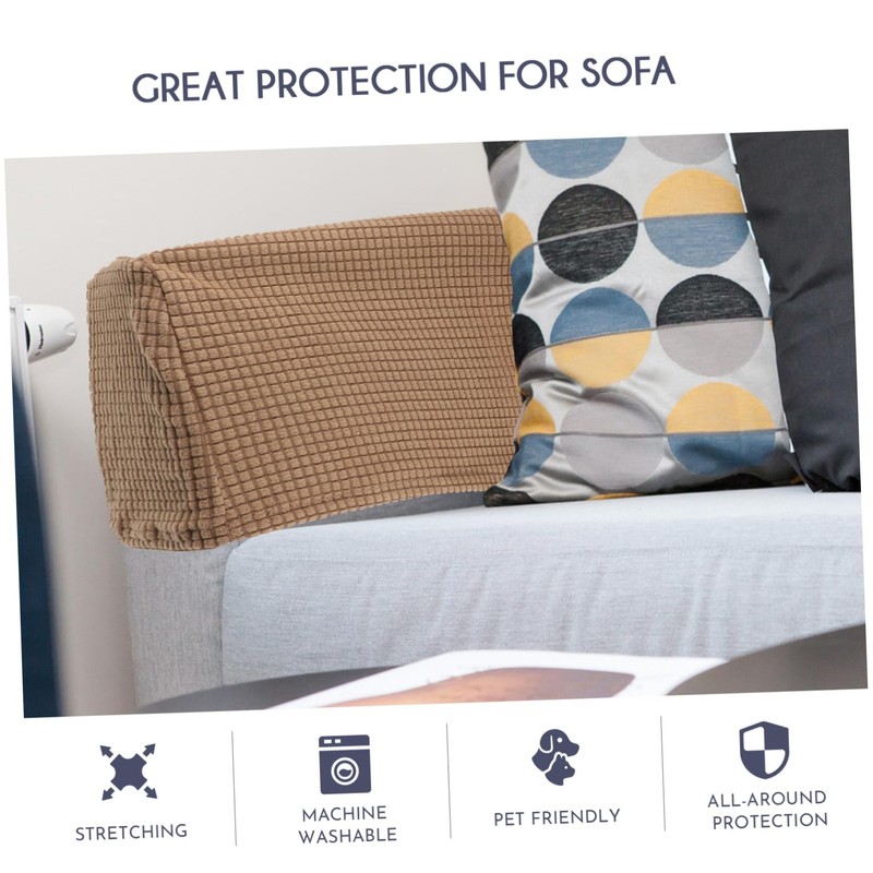 FUNOMOCYA 3sets Elastic Couch Armrest Cover Sofa Armrest Insert Light