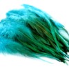 THARAHT 200pcs Aqua Blue Rooster Saddle Feathers Loose Bulk 5-7