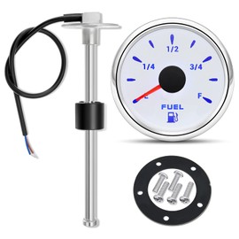 ARTILAURA Fuel Sending Unit and Gauge Kit Boat Marine Fuel Sender, 240-33ohms 9" (225mm) Fuel Gas Tank Sensor for Boat Car Truck Vehicle(White)