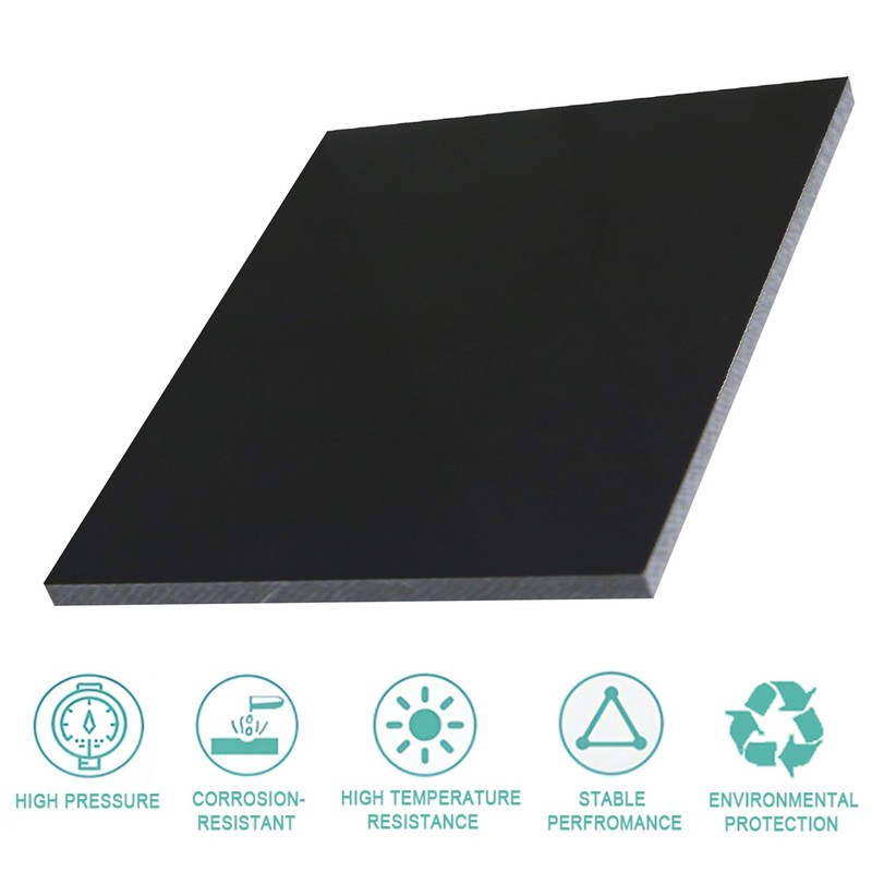 High-Density Polyethylene (HDPE) Plastic Sheet (1, Black, 12" X 12"X