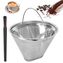 Luxvara Coffee Filter, Coffee Filter Stainless Steel, Coffee Filter Reusable, Coffee Filter Holder, Coffee Permanent Filter, Washable Coffee Filter for Making Manual Coffee