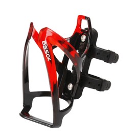 BSSOK Plastic Bicycle Bottle Holder, Water Bottle Holder, Lightweight, Durable PC Drink Holder for Bicycle, MTB, Road Bike, Mountain Bikes (Black/Red)