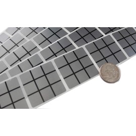 My Scratch Offs 1.5 Inch Silver Square with Black Grid Scratch Off Label Stickers - 100 Pack