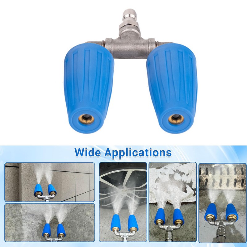 Pressure Washer Dual Turbo Nozzle 2mm Hole 4‑6GPM 4000PSI Pressure