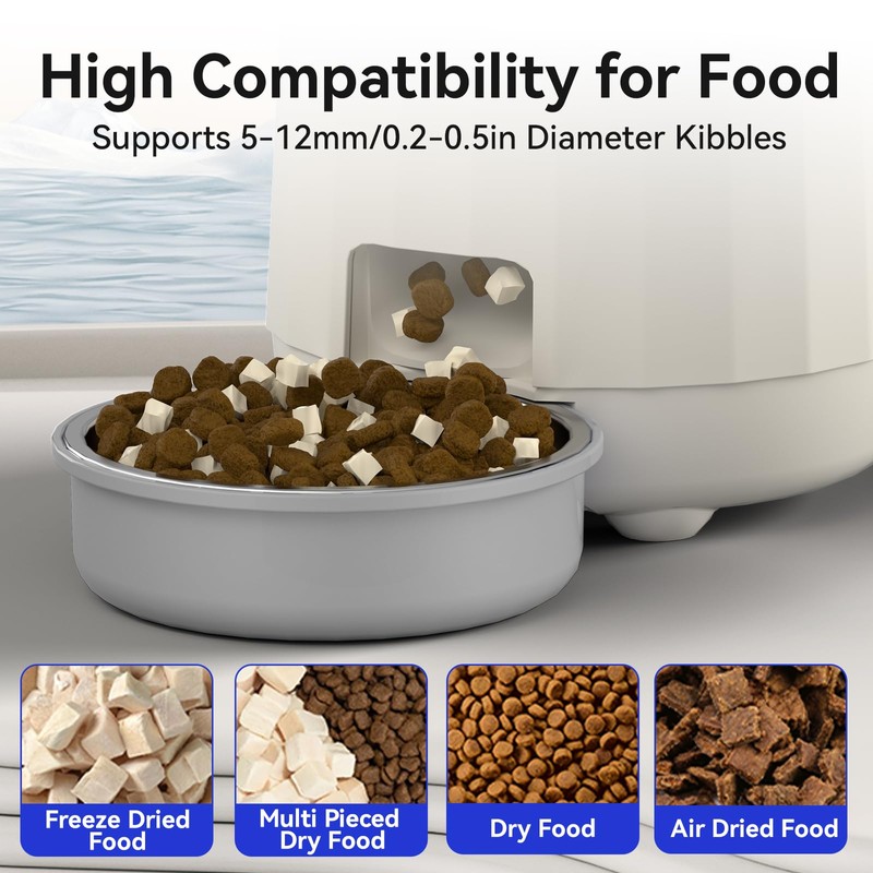 PAPIFEED Smart Automatic Cat Feeders, Dual Power Supply Cat Food