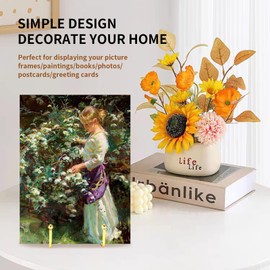 Kruodop 6 Inch Plate Stands for Display, 5 Pack Plate Holder Display Stand, Gold Metal Frame Easel Holder Stand for Pictures,Book, Photo, Decorative Plate