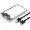 Clear 2.5" Hard Drive Case, USB 3.0 Compatible, SATA Connection,