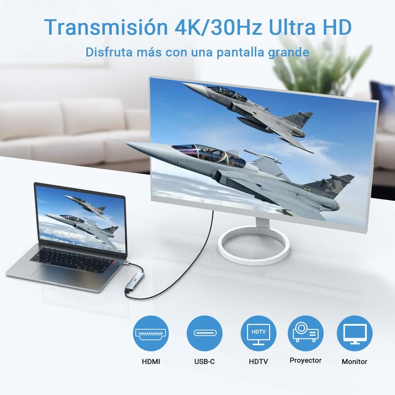 atolla USB C HUB, 7 en 1 Adaptador USB C