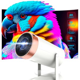 Mini Projector 4K Support, vision beam Projector WiFi6 BT 5.0 Android 11, Smart Projector Auto Correction,180°Rotatable Outdoor Movie Projector Compatible with Phone/TV Stick/Laptop