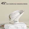 Soap Dish, Soap Holder Self Draining Leaf Shape Ceramic Soap